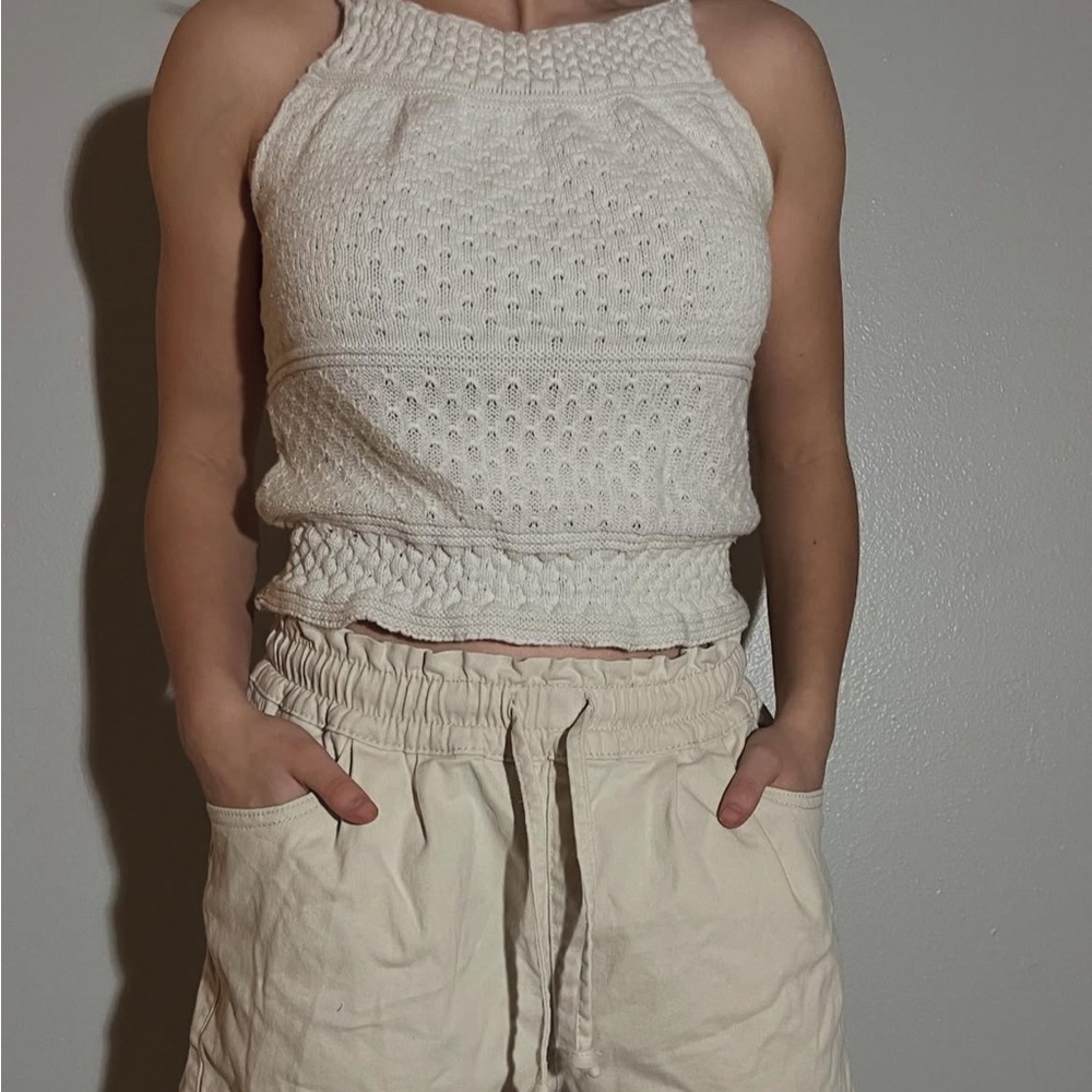 Hem & Thread Cream Smocked Tank Top